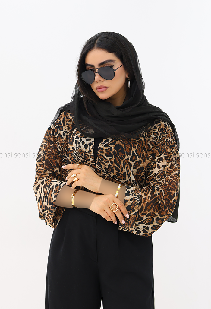 شومیز پلنگی شیشه ای کد1006088